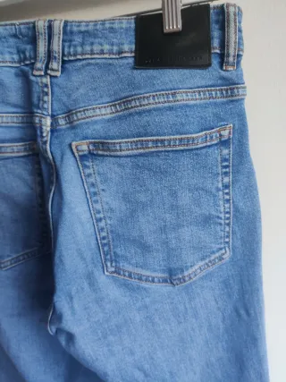 Pantalón Vaquero Pitillo Zara Hombre Azul
