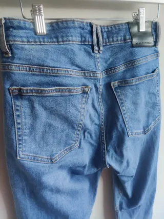 Pantalón Vaquero Pitillo Zara Hombre Azul