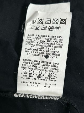 Camisa Adolfo Domínguez Negra Volantes Talla S