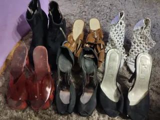 Lote 14 pares Zapatos Mujer Negro y Rojo números 3