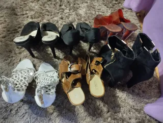 Lote 14 pares Zapatos Mujer Negro y Rojo números 3