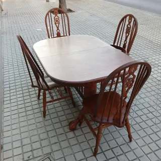 Mesa de madera rústica clasica ingles / colonial