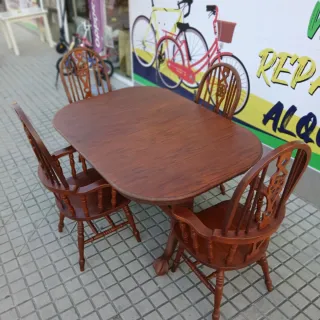 Mesa de madera rústica clasica ingles / colonial