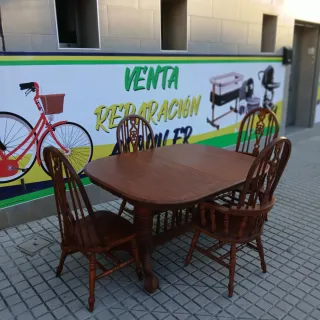 Mesa de madera rústica clasica ingles / colonial