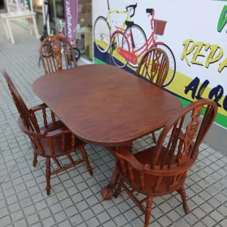 Mesa de madera rústica clasica ingles / colonial