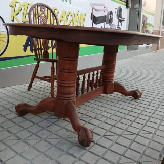 Mesa de madera rústica clasica ingles / colonial