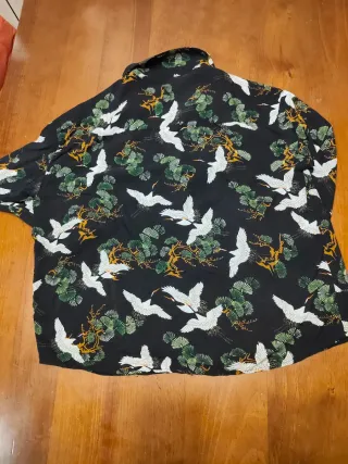 Blusa mujer T-S manga larga estampado Aves .