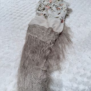 Manton Manila Seda Rosa y Beige.....