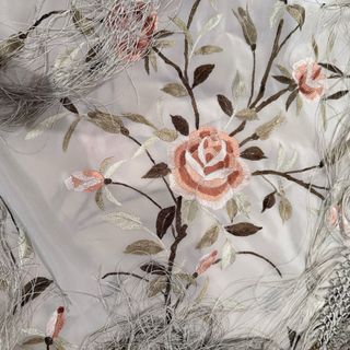 Manton Manila Seda Rosa y Beige.....