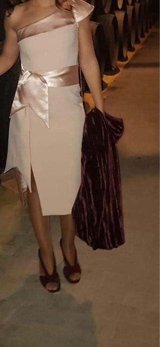 Vestido Teria Yabar Rosa Champán Talla XS