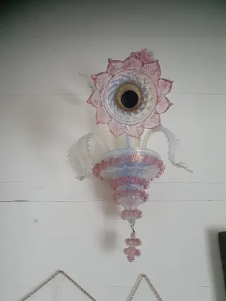 Applique Vetro Murano Rosa Trasparente