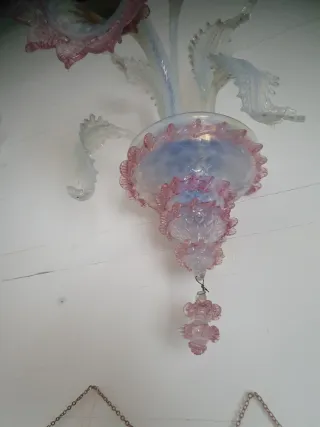 Applique Vetro Murano Rosa Trasparente