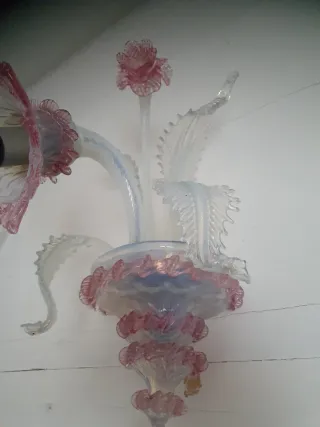 Applique Vetro Murano Rosa Trasparente