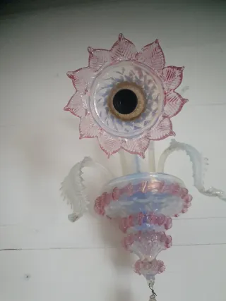 Applique Vetro Murano Rosa Trasparente