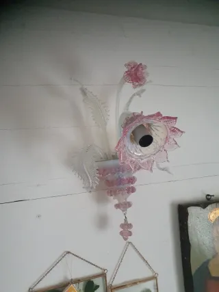 Applique Vetro Murano Rosa Trasparente