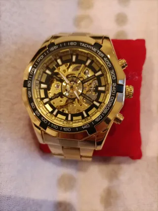 Reloj Forsining Automático Esqueleto Dorado