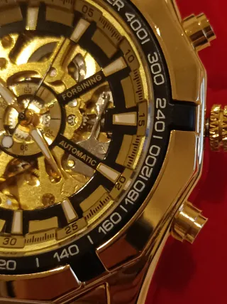 Reloj Forsining Automático Esqueleto Dorado
