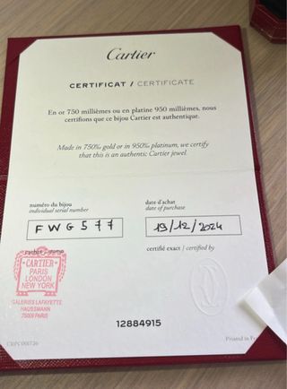 Pulsera Cartier 18K Oro