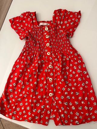 Vestito Zara bambina 6 anni rosso fiori