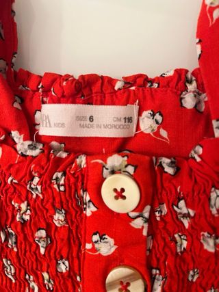 Vestito Zara bambina 6 anni rosso fiori