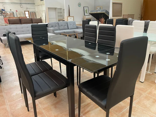 SCONTO!! Tavolo in vetro estensibile + 6 sedie bianche