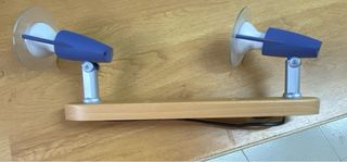 Aplique madera 2 focos azul