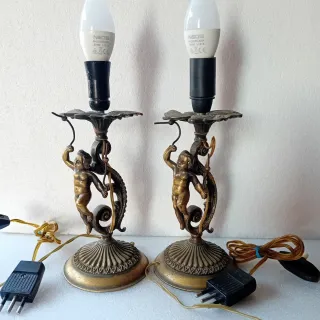 Coppia Lampade Vintage con Putti