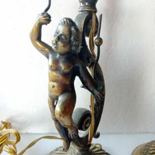 Coppia Lampade Vintage con Putti