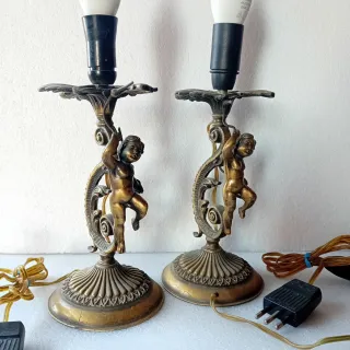 Coppia Lampade Vintage con Putti