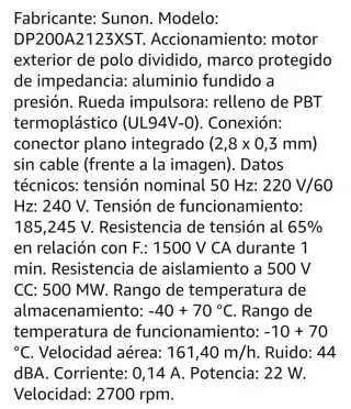 Ventilador SUNON 4 unidades.