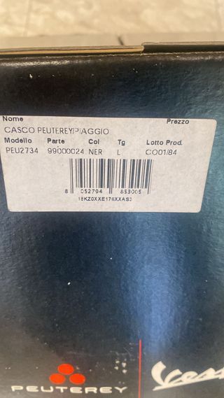 Casco Peuterey Piaggio originale modello Peu2734