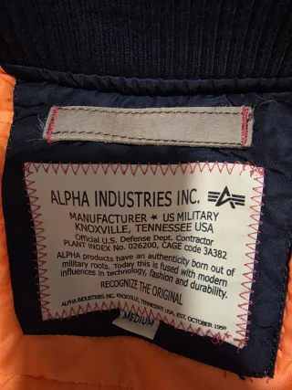 Chaqueta Alpha Industries Negra