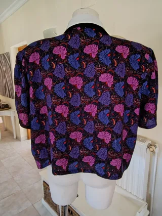 Blusa Vintage Floral 80s Talla XL
