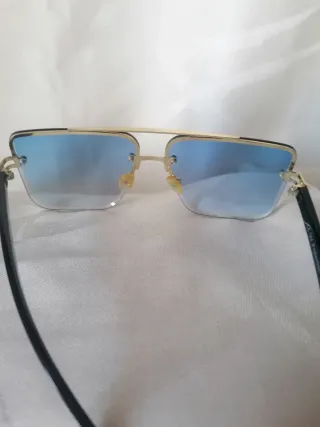 Occhiali da sole unisex blu e oro