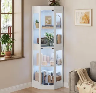 Vitrina Esquinera Cristal Iluminada