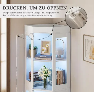 Vitrina Esquinera Cristal Iluminada