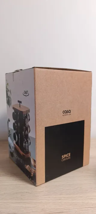 Especiero Giratorio Negro Madera