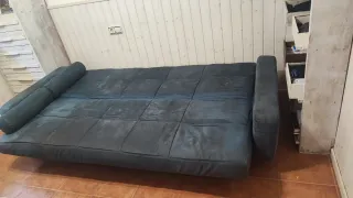 Sofá Cama Gris Tela