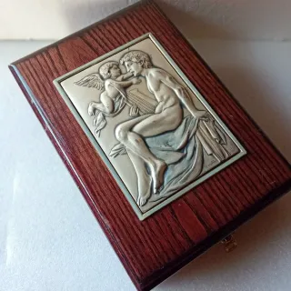 Scatola portagioie in legno con decoro