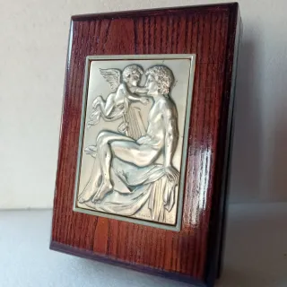 Scatola portagioie in legno con decoro