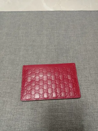 Porta carte di credito Gucci rosso