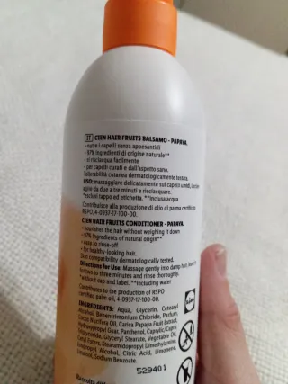 Balsamo capelli Cien Papaya. Nuovo. Mai usato.