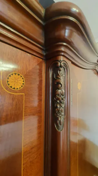 Armadio Caoba Stile Luigi XV, Artigianale, 3 Corpi