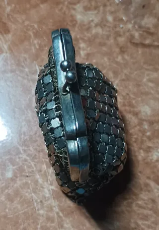 Monedero Vintage Art Deco Plateado