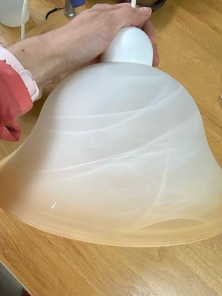 Lámpara de techo cristal marrón y blanco