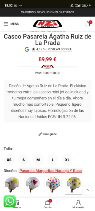 Casco moto Agatha Ruiz La Prada Talla S