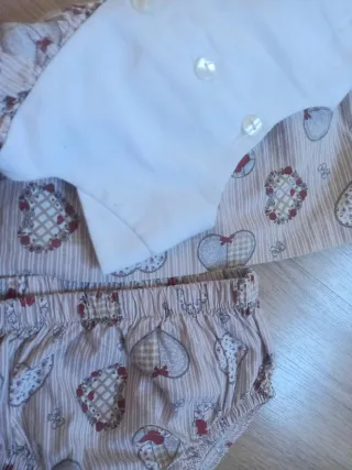 Conjunto bebé vestido y braguita