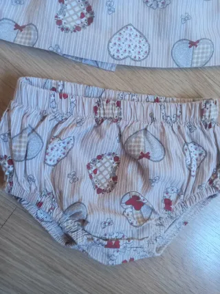 Conjunto bebé vestido y braguita