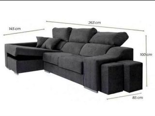 Divano chaise longue grigio scuro moderno