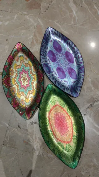 Bandejas decorativas de cristal